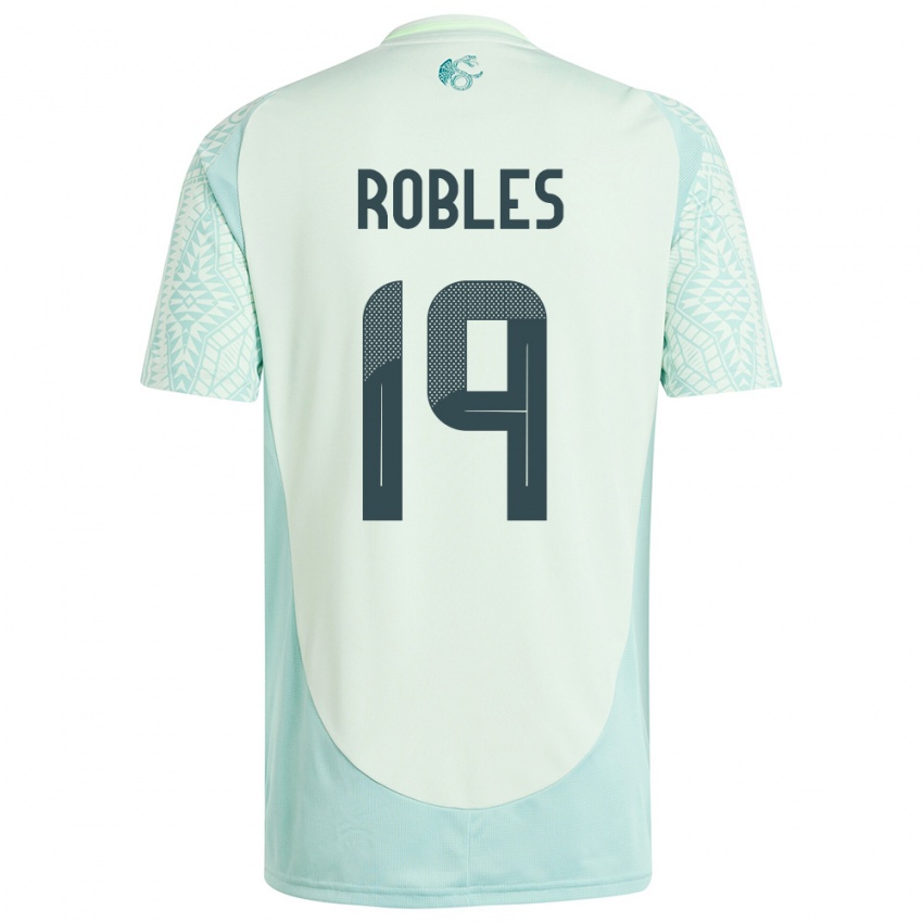 Kinder Mexiko Angel Robles #19 Leinengrün Auswärtstrikot Trikot 24-26 T-Shirt Schweiz