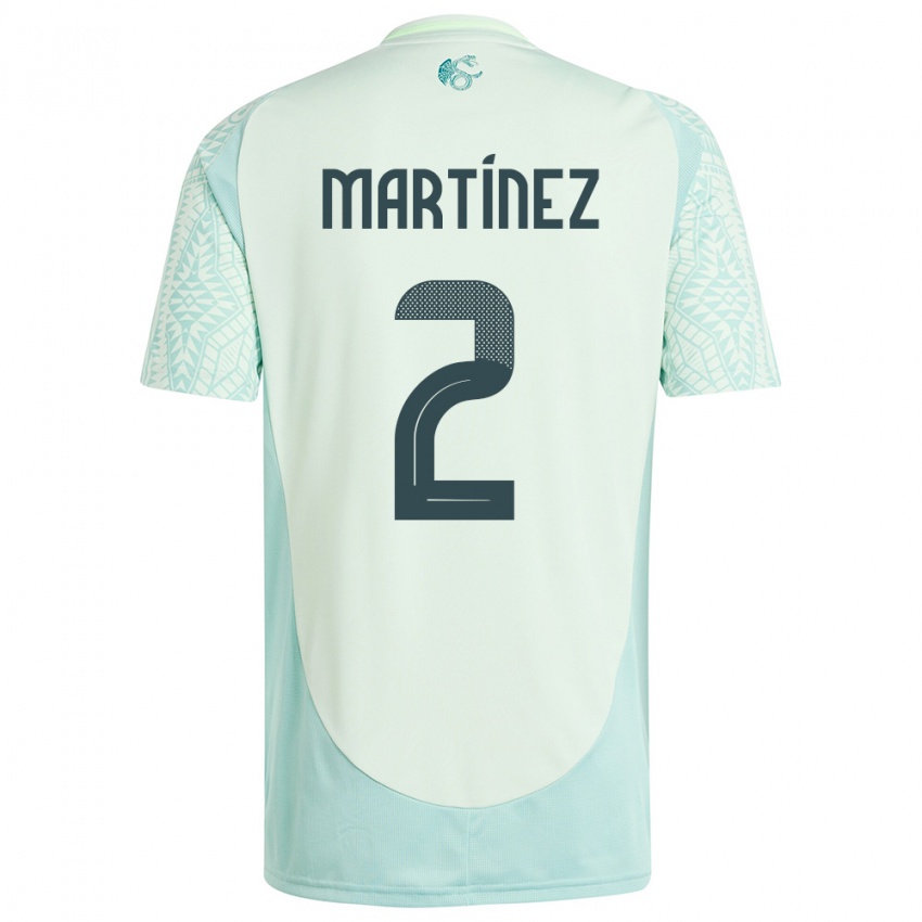 Kinder Mexiko Emilio Martinez #2 Leinengrün Auswärtstrikot Trikot 24-26 T-Shirt Schweiz