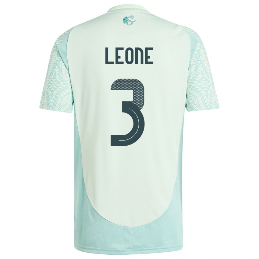 Kinder Mexiko Antonio Leone #3 Leinengrün Auswärtstrikot Trikot 24-26 T-Shirt Schweiz