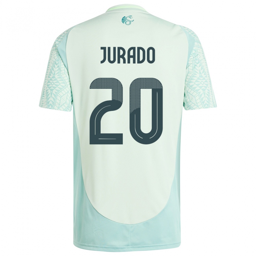 Kinder Mexiko Heriberto Jurado #20 Leinengrün Auswärtstrikot Trikot 24-26 T-Shirt Schweiz