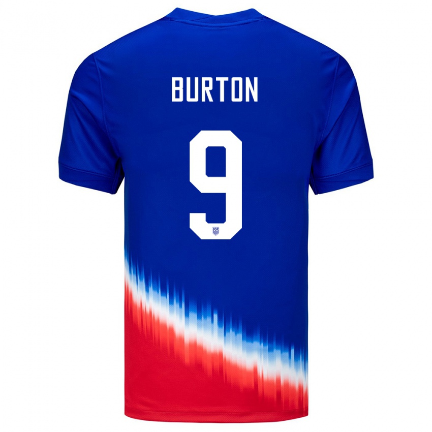 Kinder Vereinigte Staaten Micah Burton #9 Blau Auswärtstrikot Trikot 24-26 T-Shirt Schweiz