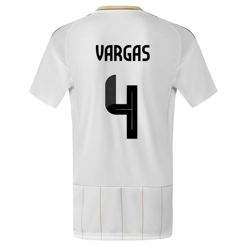 Kinder Costa Rica Juan Pablo Vargas #4 Weiß Auswärtstrikot Trikot 24-26 T-Shirt Schweiz