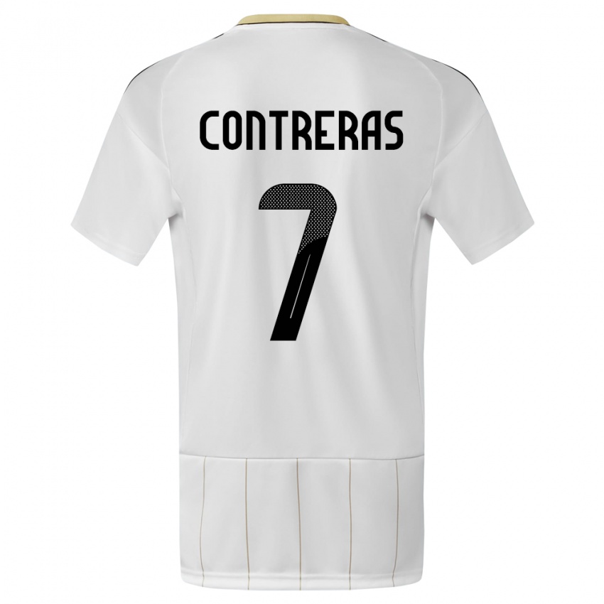 Kinder Costa Rica Anthony Contreras #7 Weiß Auswärtstrikot Trikot 24-26 T-Shirt Schweiz