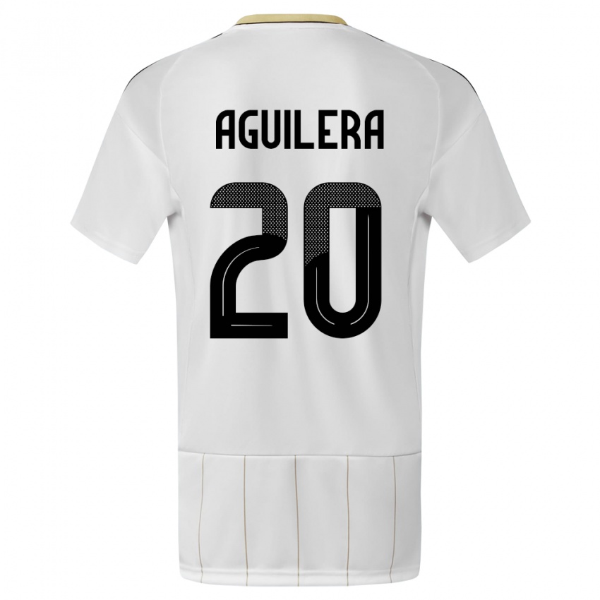 Kinder Costa Rica Brandon Aguilera #20 Weiß Auswärtstrikot Trikot 24-26 T-Shirt Schweiz