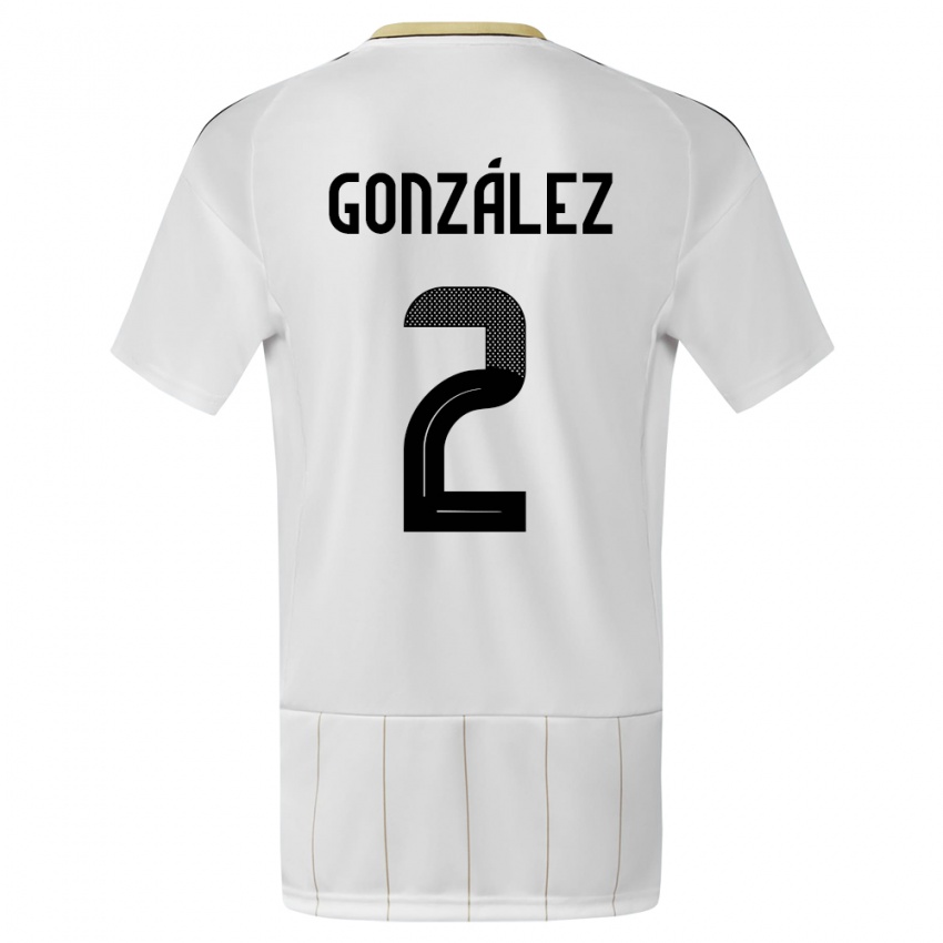 Kinder Costa Rica Julian Gonzalez #2 Weiß Auswärtstrikot Trikot 24-26 T-Shirt Schweiz