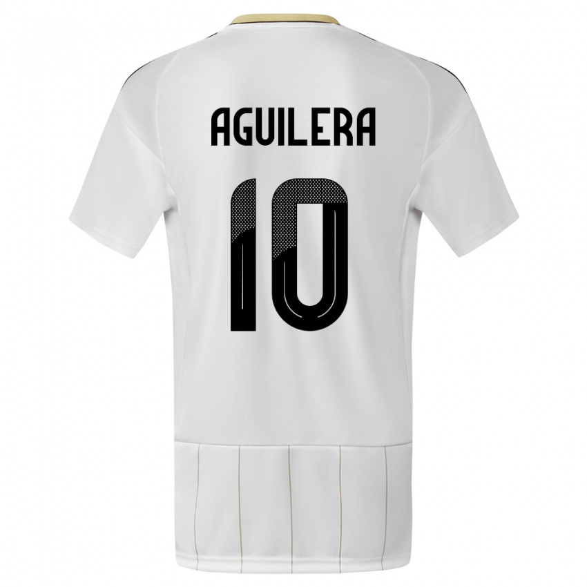 Kinder Costa Rica Brandon Aguilera #10 Weiß Auswärtstrikot Trikot 24-26 T-Shirt Schweiz