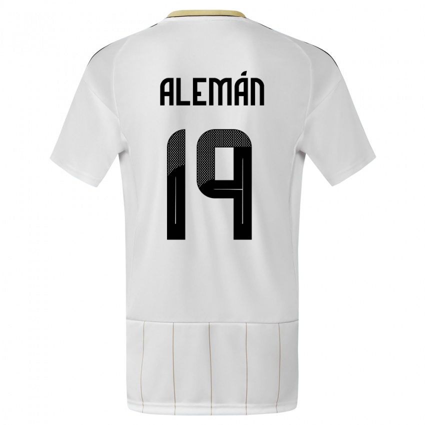 Kinder Costa Rica Fabricio Aleman #19 Weiß Auswärtstrikot Trikot 24-26 T-Shirt Schweiz