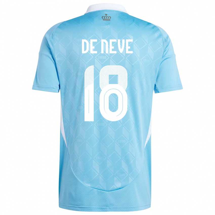Kinder Belgien Laura De Neve #18 Blau Auswärtstrikot Trikot 24-26 T-Shirt Schweiz