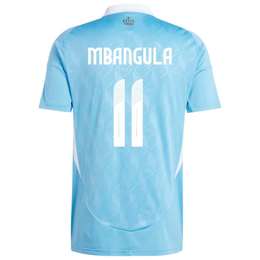 Kinder Belgien Samuel Mbangula #11 Blau Auswärtstrikot Trikot 24-26 T-Shirt Schweiz