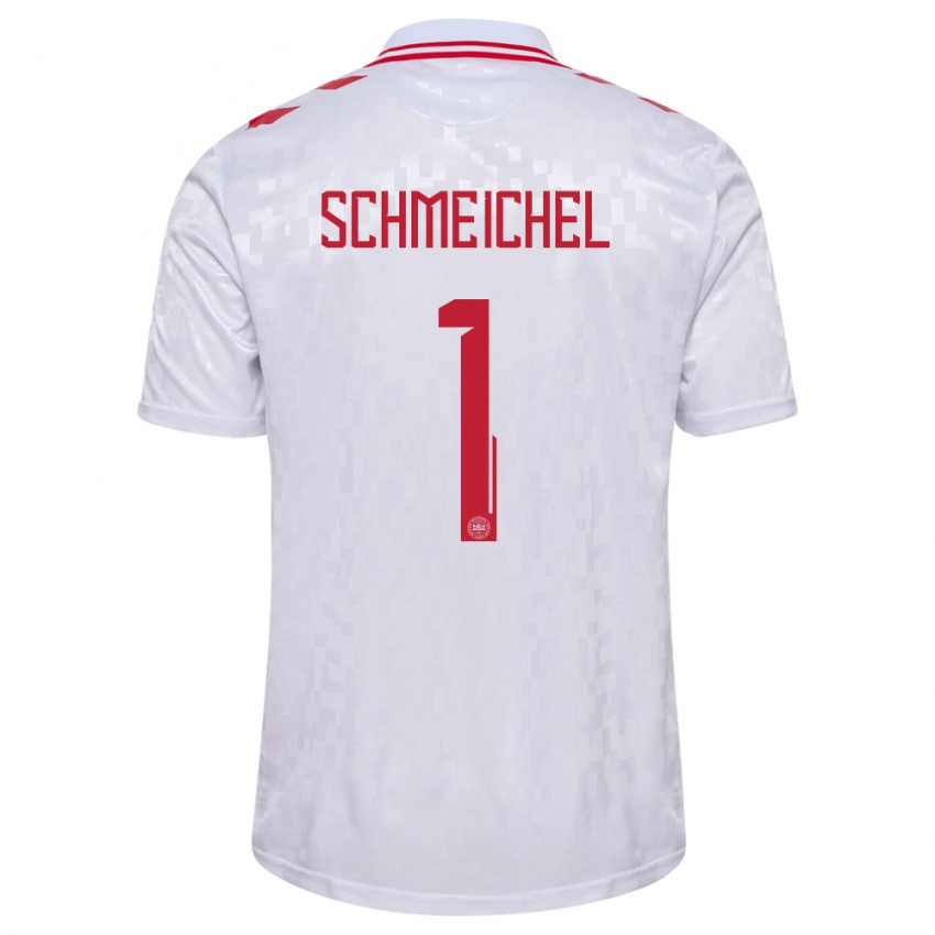 Kinder Dänemark Kasper Schmeichel #1 Weiß Auswärtstrikot Trikot 24-26 T-Shirt Schweiz