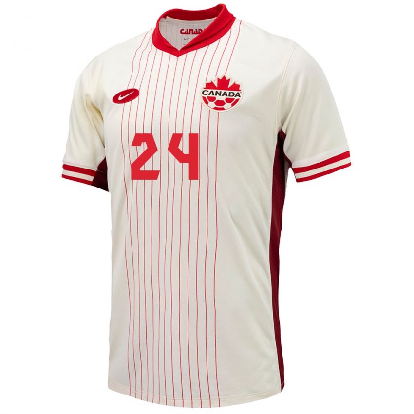 Enfant Maillot Canada Evelyne Viens #24 Blanc Tenues Extérieur 24-26 T-Shirt Suisse