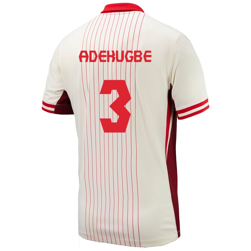 Kinder Kanada Samuel Adekugbe #3 Weiß Auswärtstrikot Trikot 24-26 T-Shirt Schweiz