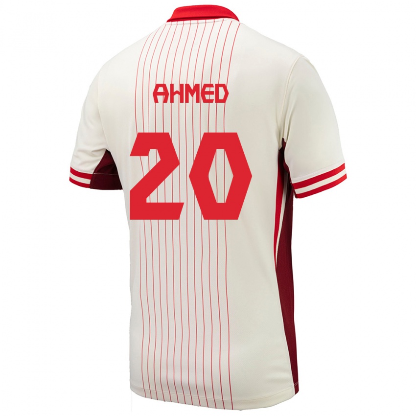 Kinder Kanada Ali Ahmed #20 Weiß Auswärtstrikot Trikot 24-26 T-Shirt Schweiz