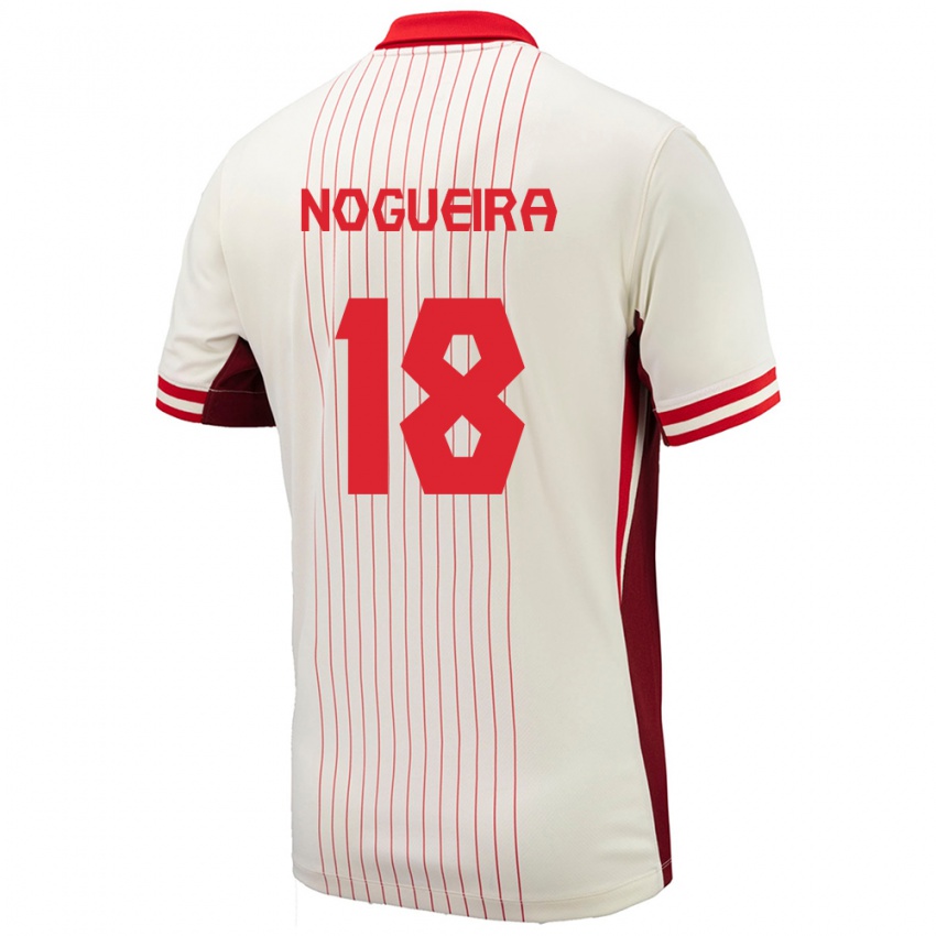 Kinder Kanada Matthew Nogueira #18 Weiß Auswärtstrikot Trikot 24-26 T-Shirt Schweiz