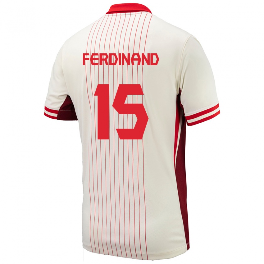 Enfant Maillot Canada Keesean Ferdinand #15 Blanc Tenues Extérieur 24-26 T-Shirt Suisse