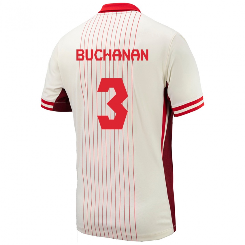 Kinder Kanada Kadeisha Buchanan #3 Weiß Auswärtstrikot Trikot 24-26 T-Shirt Schweiz