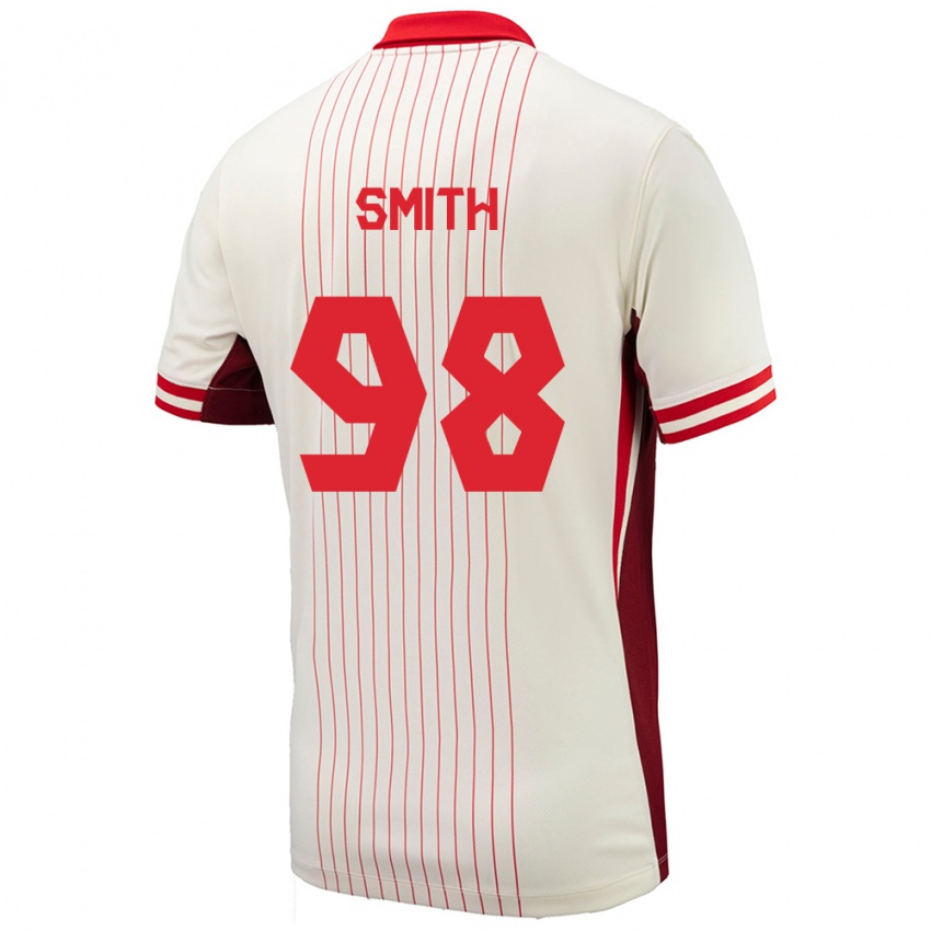 Kinder Kanada Olivia Smith #98 Weiß Auswärtstrikot Trikot 24-26 T-Shirt Schweiz