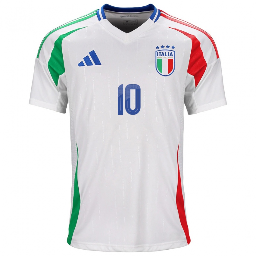 Kinder Italien Simone Pafundi #10 Weiß Auswärtstrikot Trikot 24-26 T-Shirt Schweiz