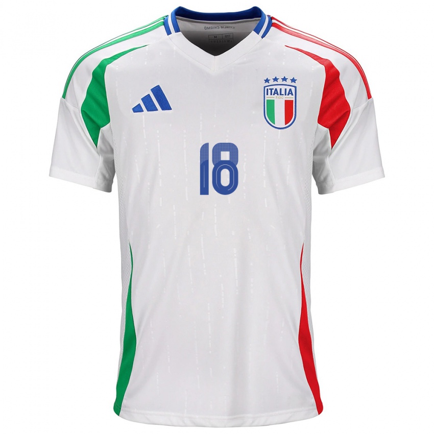 Kinder Italien Nicolò Barella #18 Weiß Auswärtstrikot Trikot 24-26 T-Shirt Schweiz