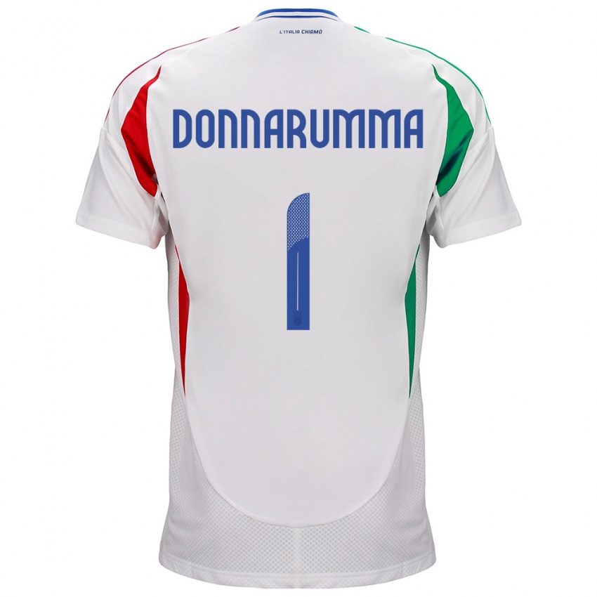 Kinder Italien Gianluigi Donnarumma #1 Weiß Auswärtstrikot Trikot 24-26 T-Shirt Schweiz