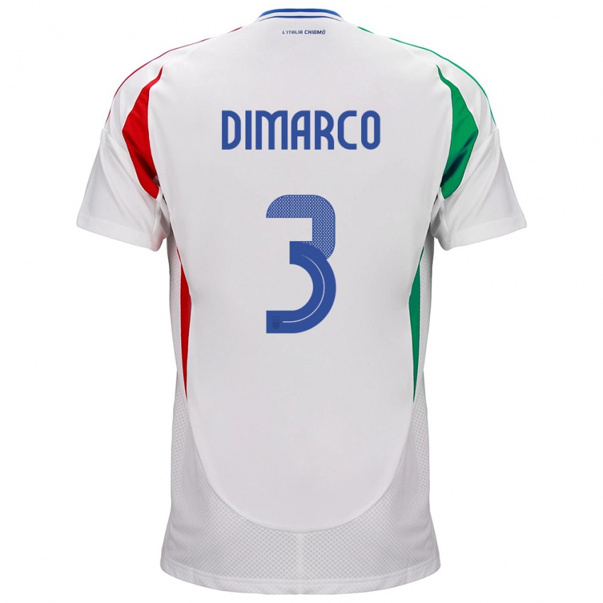 Kinder Italien Federico Dimarco #3 Weiß Auswärtstrikot Trikot 24-26 T-Shirt Schweiz