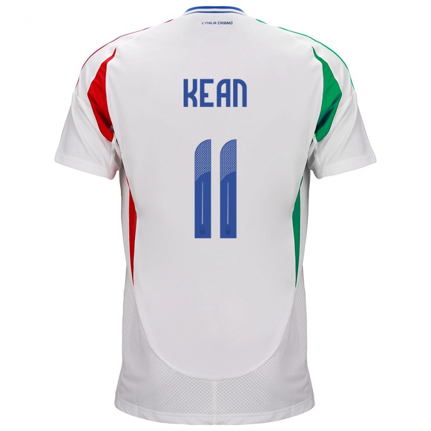 Kinder Italien Moise Kean #11 Weiß Auswärtstrikot Trikot 24-26 T-Shirt Schweiz