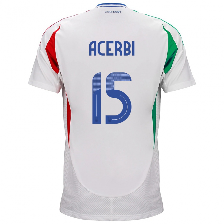 Kinder Italien Francesco Acerbi #15 Weiß Auswärtstrikot Trikot 24-26 T-Shirt Schweiz