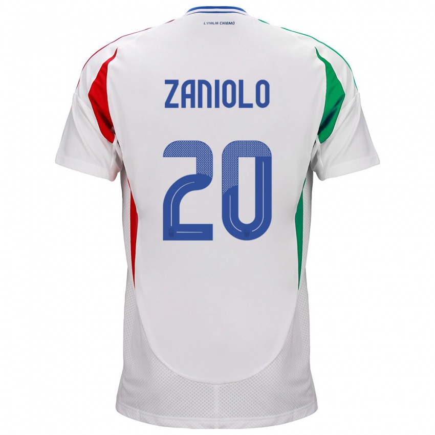 Kinder Italien Nicolò Zaniolo #20 Weiß Auswärtstrikot Trikot 24-26 T-Shirt Schweiz