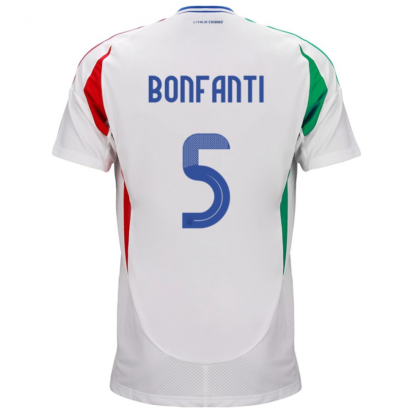 Kinder Italien Giovanni Bonfanti #5 Weiß Auswärtstrikot Trikot 24-26 T-Shirt Schweiz