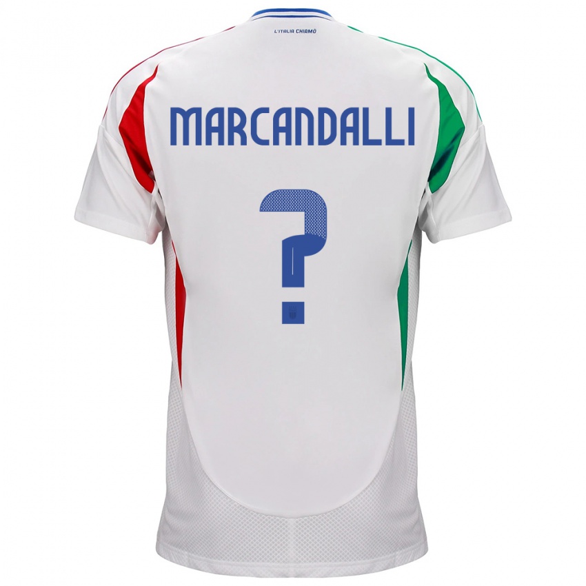 Kinder Italien Alessandro Marcandalli #0 Weiß Auswärtstrikot Trikot 24-26 T-Shirt Schweiz