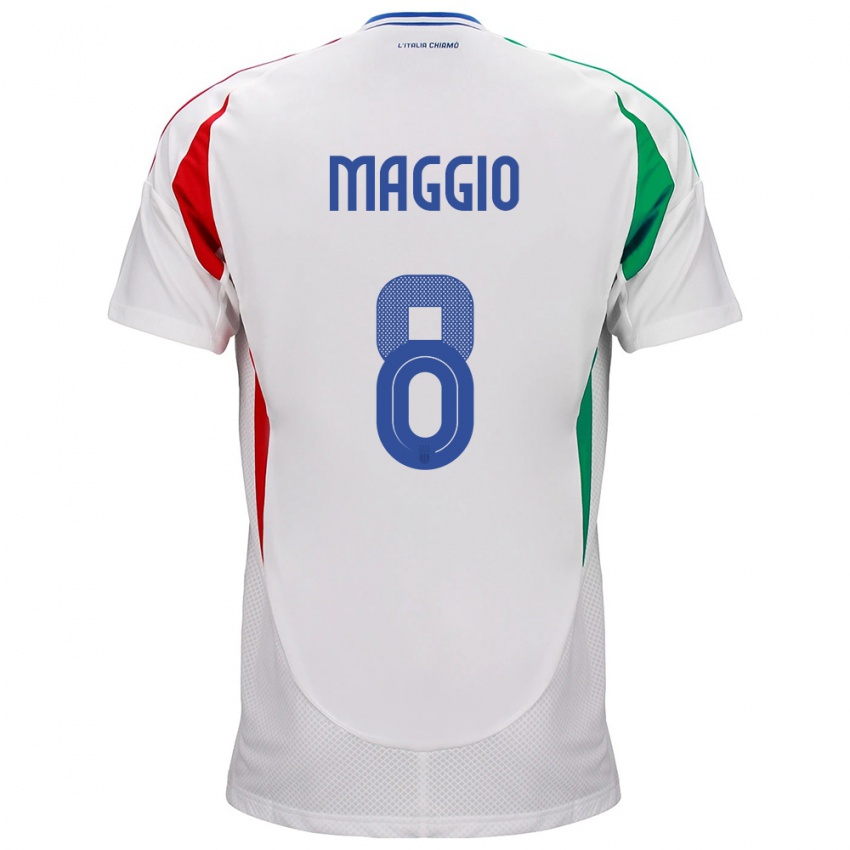 Kinder Italien Luca Di Maggio #8 Weiß Auswärtstrikot Trikot 24-26 T-Shirt Schweiz