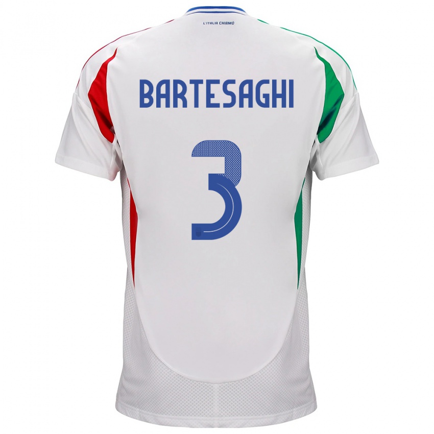 Kinder Italien Davide Bartesaghi #3 Weiß Auswärtstrikot Trikot 24-26 T-Shirt Schweiz