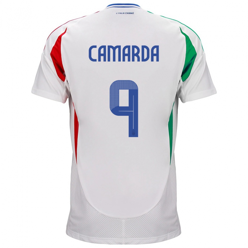 Kinder Italien Francesco Camarda #9 Weiß Auswärtstrikot Trikot 24-26 T-Shirt Schweiz