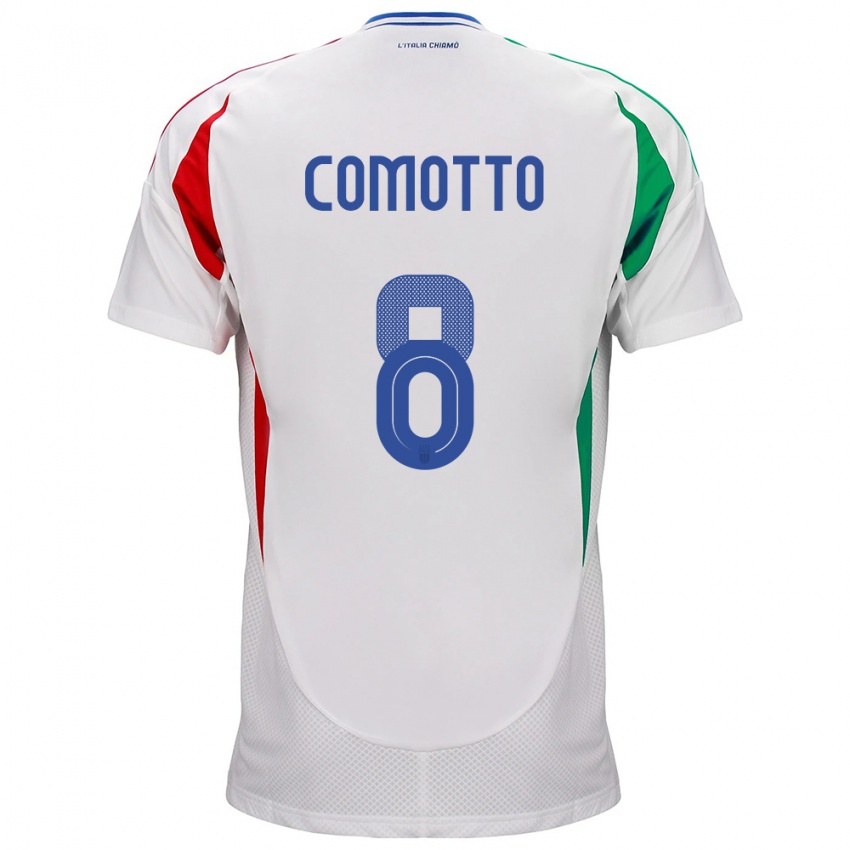 Kinder Italien Christian Comotto #8 Weiß Auswärtstrikot Trikot 24-26 T-Shirt Schweiz