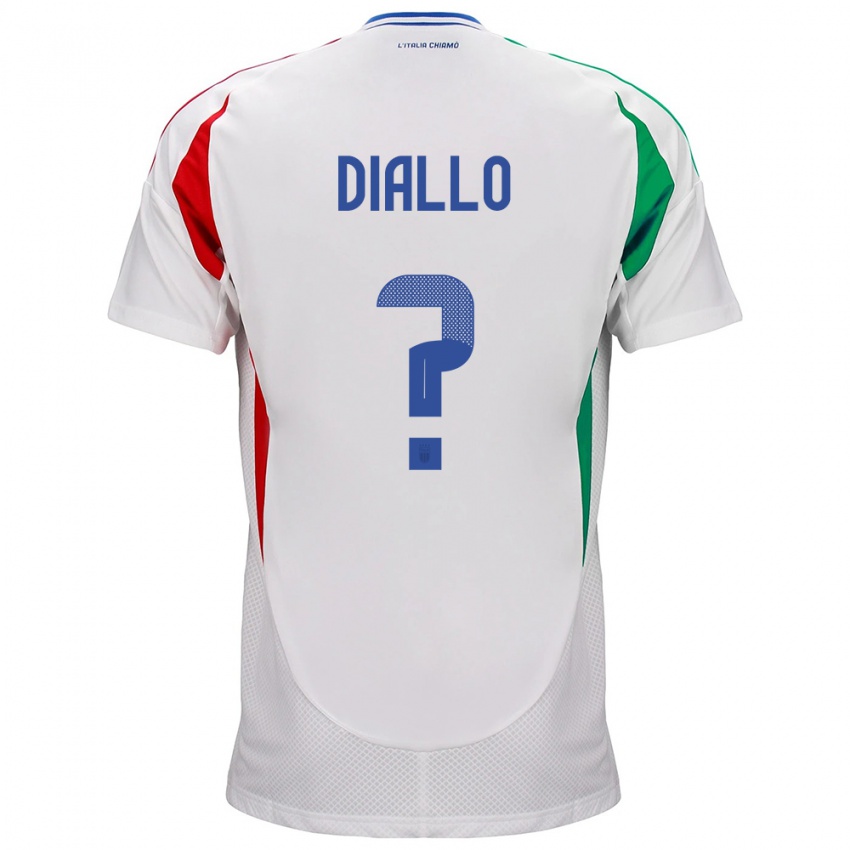 Kinder Italien Djibril Diallo #0 Weiß Auswärtstrikot Trikot 24-26 T-Shirt Schweiz