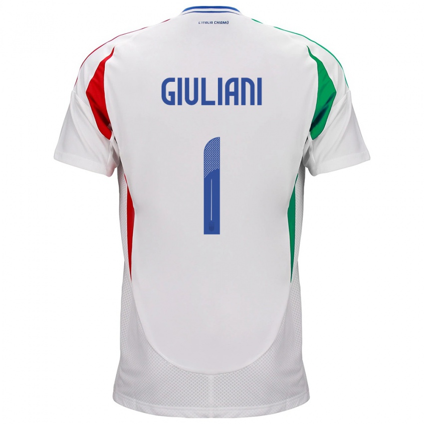 Kinder Italien Laura Giuliani #1 Weiß Auswärtstrikot Trikot 24-26 T-Shirt Schweiz