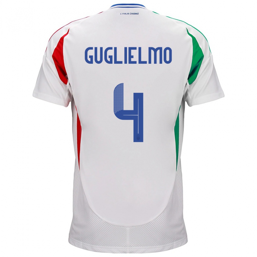 Kinder Italien Lucia Di Guglielmo #4 Weiß Auswärtstrikot Trikot 24-26 T-Shirt Schweiz