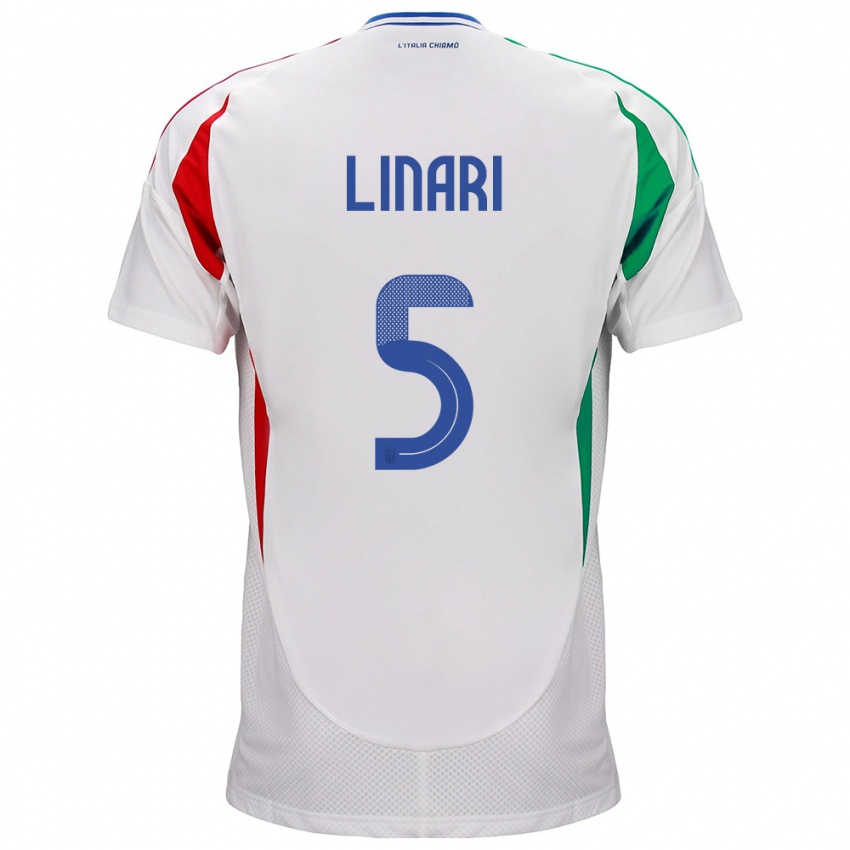 Kinder Italien Elena Linari #5 Weiß Auswärtstrikot Trikot 24-26 T-Shirt Schweiz