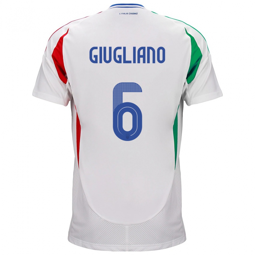 Kinder Italien Manuela Giugliano #6 Weiß Auswärtstrikot Trikot 24-26 T-Shirt Schweiz