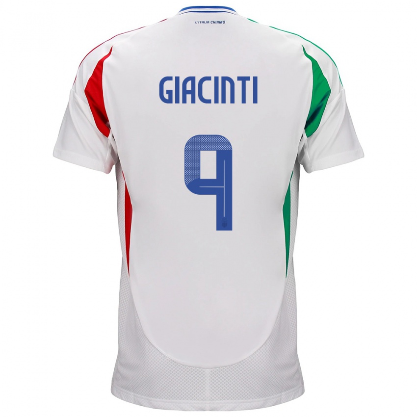 Kinder Italien Valentina Giacinti #9 Weiß Auswärtstrikot Trikot 24-26 T-Shirt Schweiz