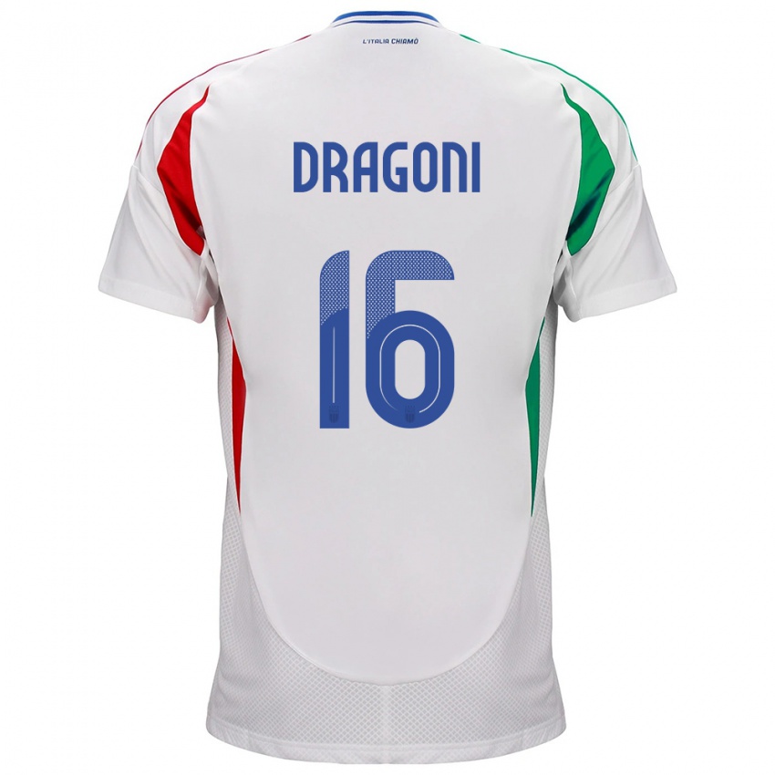 Kinder Italien Giulia Dragoni #16 Weiß Auswärtstrikot Trikot 24-26 T-Shirt Schweiz