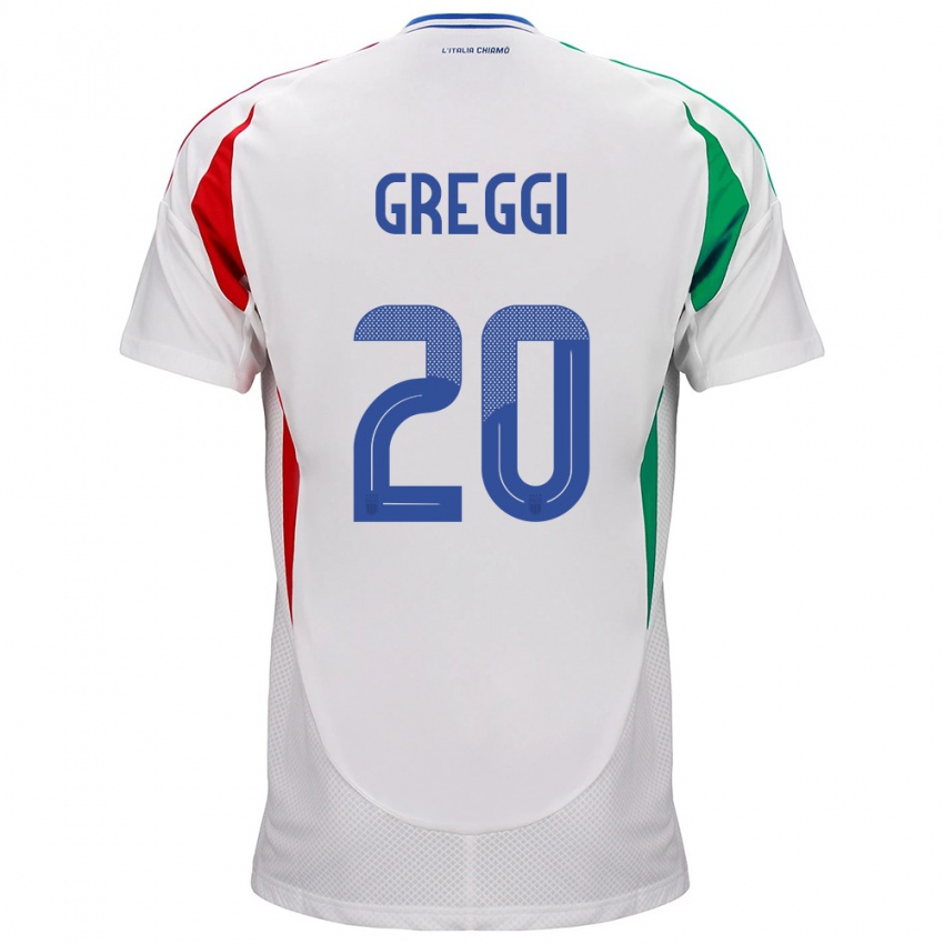 Kinder Italien Giada Greggi #20 Weiß Auswärtstrikot Trikot 24-26 T-Shirt Schweiz