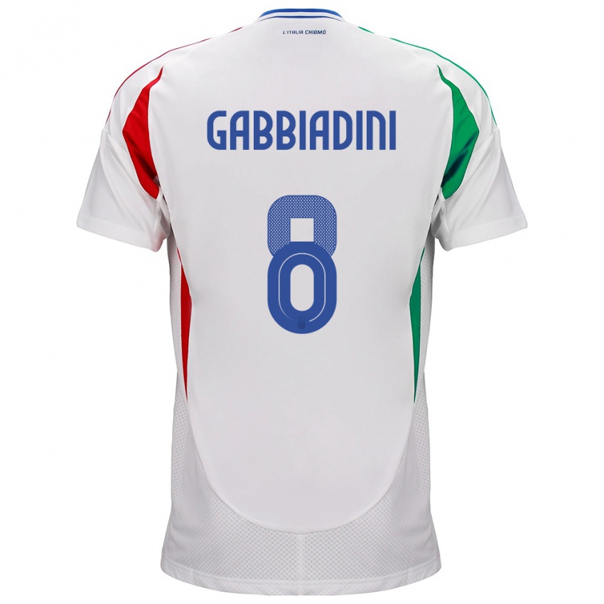 Kinder Italien Melania Gabbiadini #8 Weiß Auswärtstrikot Trikot 24-26 T-Shirt Schweiz