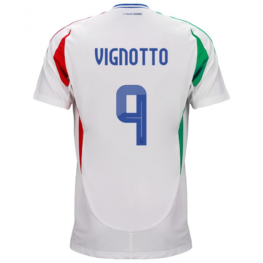 Kinder Italien Elisabetta Vignotto #9 Weiß Auswärtstrikot Trikot 24-26 T-Shirt Schweiz