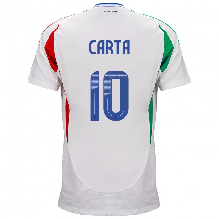 Kinder Italien Antonella Carta #10 Weiß Auswärtstrikot Trikot 24-26 T-Shirt Schweiz