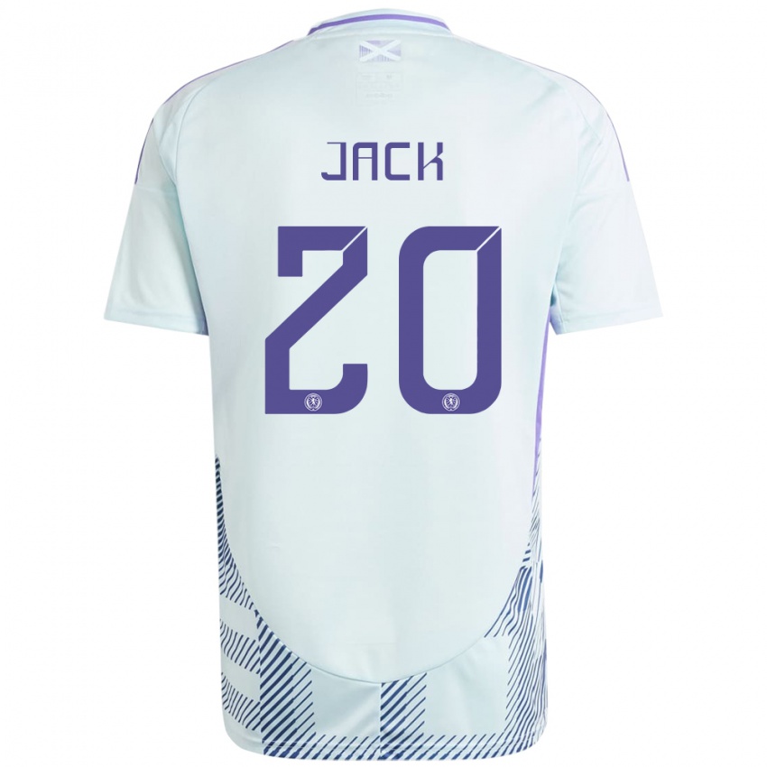 Kinder Schottland Ryan Jack #20 Helles Mintblau Auswärtstrikot Trikot 24-26 T-Shirt Schweiz