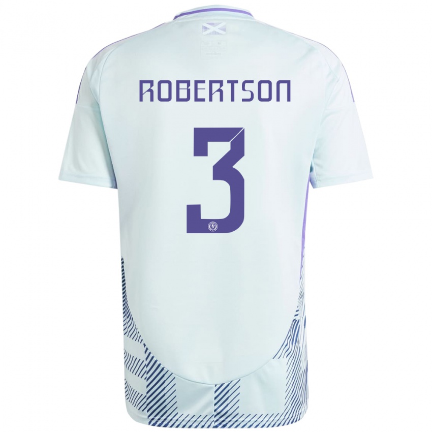 Kinder Schottland Andrew Robertson #3 Helles Mintblau Auswärtstrikot Trikot 24-26 T-Shirt Schweiz