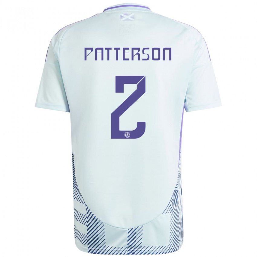 Kinder Schottland Nathan Patterson #2 Helles Mintblau Auswärtstrikot Trikot 24-26 T-Shirt Schweiz