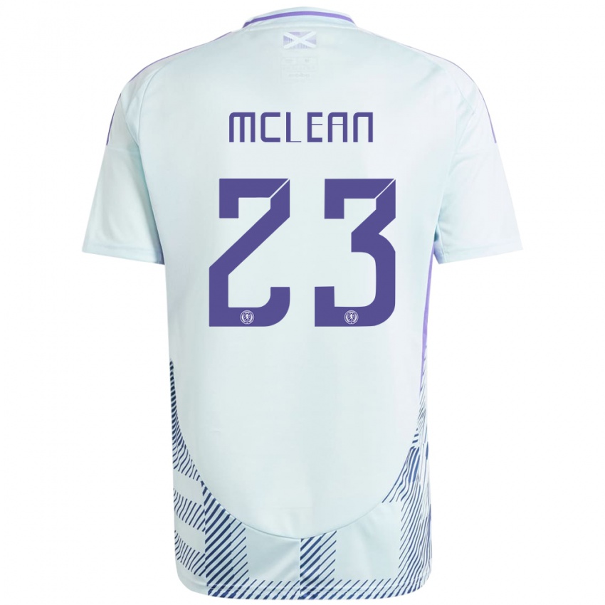 Kinder Schottland Kenny Mclean #23 Helles Mintblau Auswärtstrikot Trikot 24-26 T-Shirt Schweiz