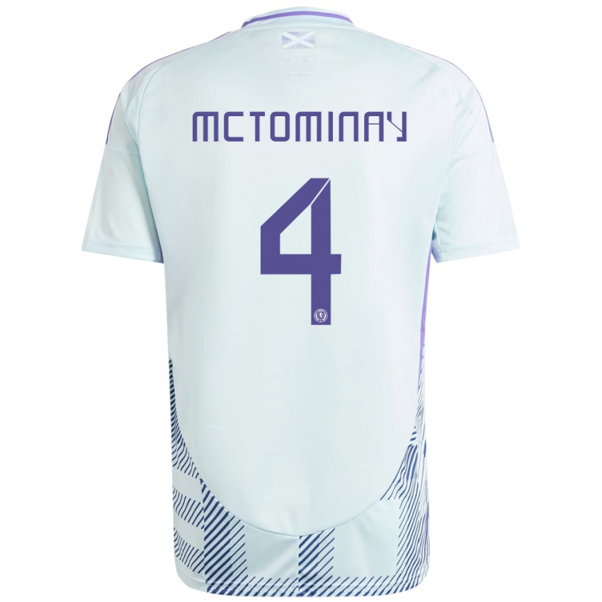 Kinder Schottland Scott Mctominay #4 Helles Mintblau Auswärtstrikot Trikot 24-26 T-Shirt Schweiz